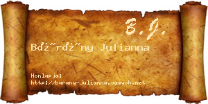 Bárány Julianna névjegykártya